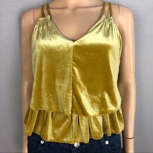 Xhilaration gold velvet layered tank